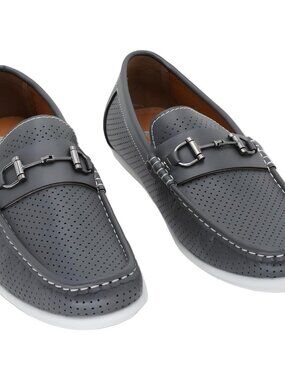 Aston Marc Perforated Driving Loafers Gray EU 43 US 9.5M